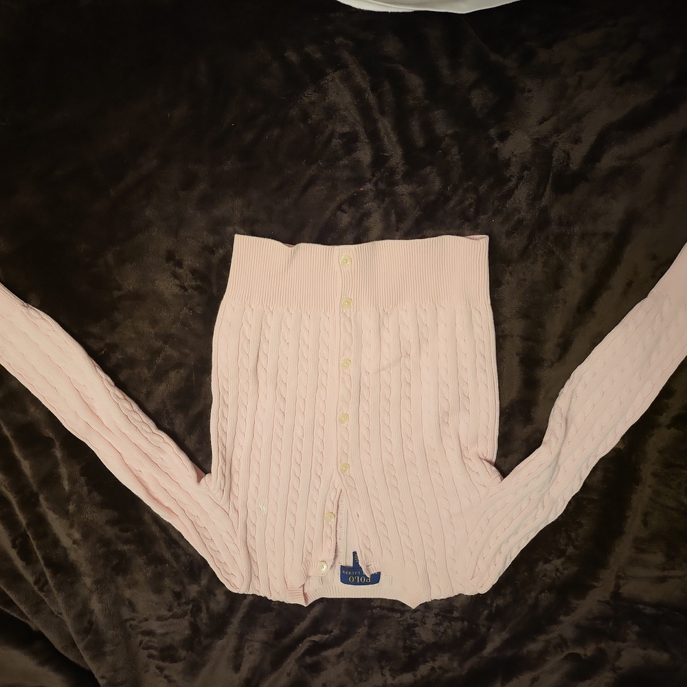 Polo- Ralph Lauren Cable Knit Sweater- Light Pink